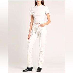 New MAISON MARGIELA
Frayed high-rise slim-leg jeans